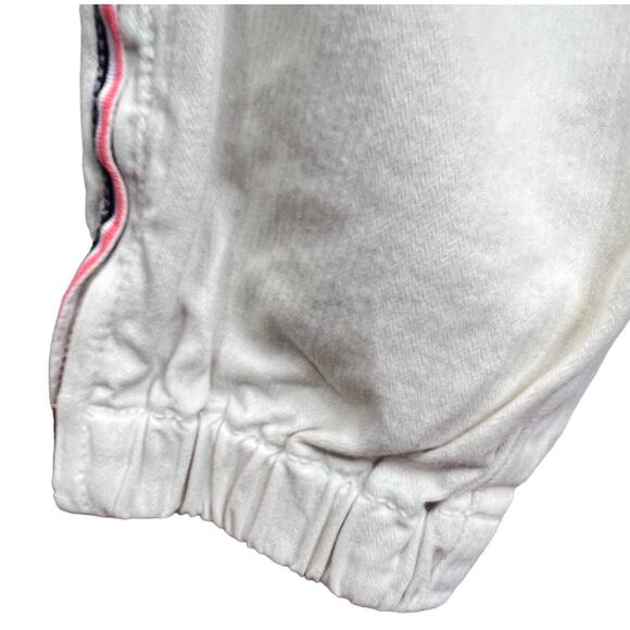 Sundry Women’s 100% Cotton White Jogger Pants Size 27 Taped Leg Streetwear Edgy - Picture 11 of 14